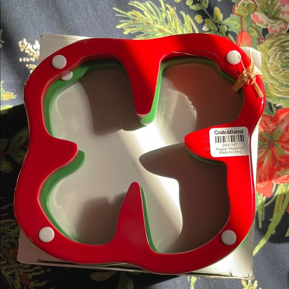 Crate & Barrel Pepper Trivets Set